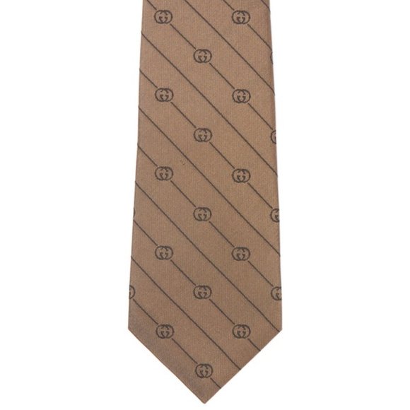Gucci GG-striped Silk-jacquard tie in Brown NEW WITH TAGS - Picture 3 of 8